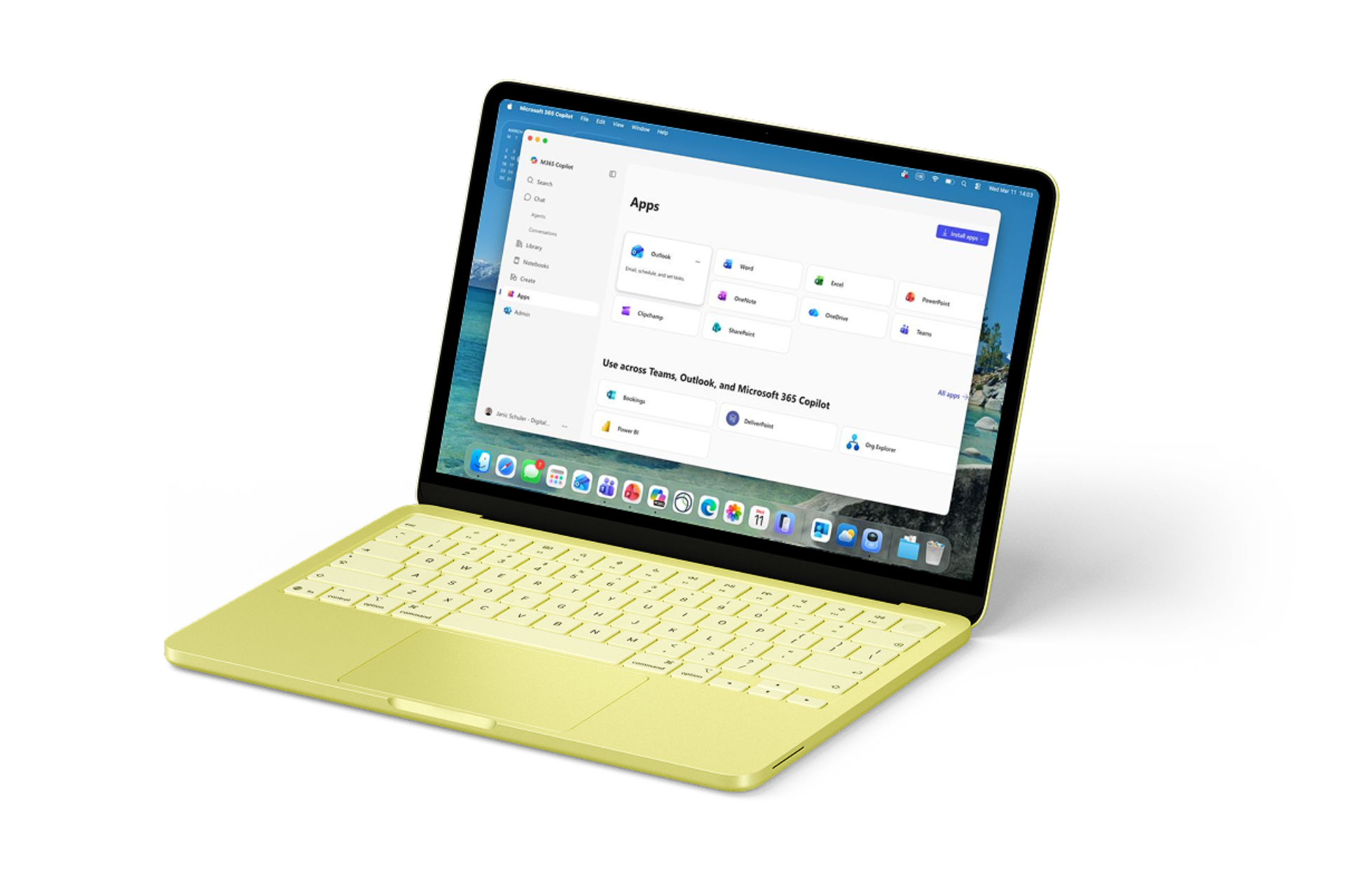 Macbook neo mockup left side copilot